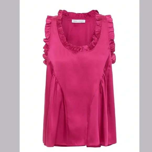 Rebecca Minkoff Karis Ruffle Satin Racerback - Picture 2 of 5
